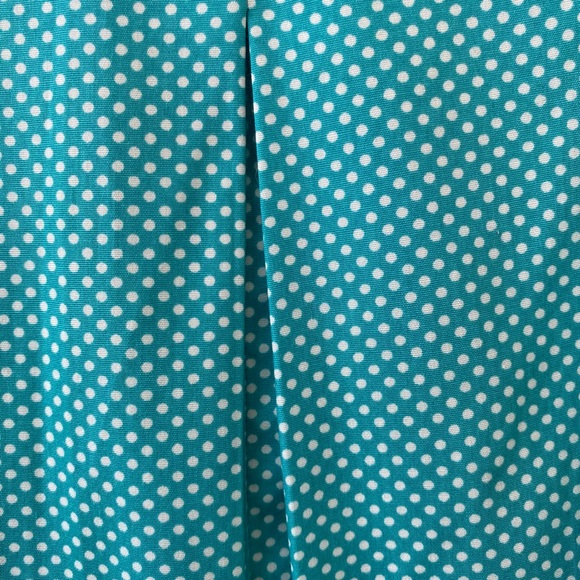 TALBOTS • NWT Turquoise and White Polka Dot A Line Pleated Skirt size 8P - Picture 5 of 16